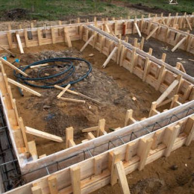 Foundation,Site,Of,New,House,,Building,,Details,And,Reinforcements,With